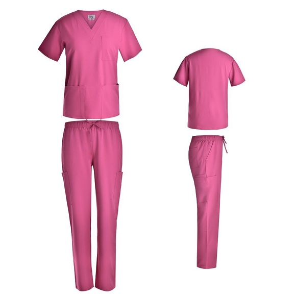 Fuchsia Unisex Stretch Scrub Set - Picture 5 of 6